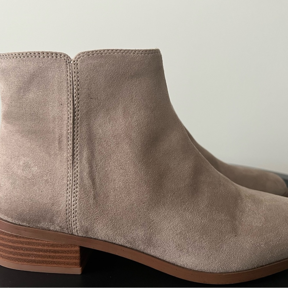J. Crew Suede Ankle Booties in Taupe